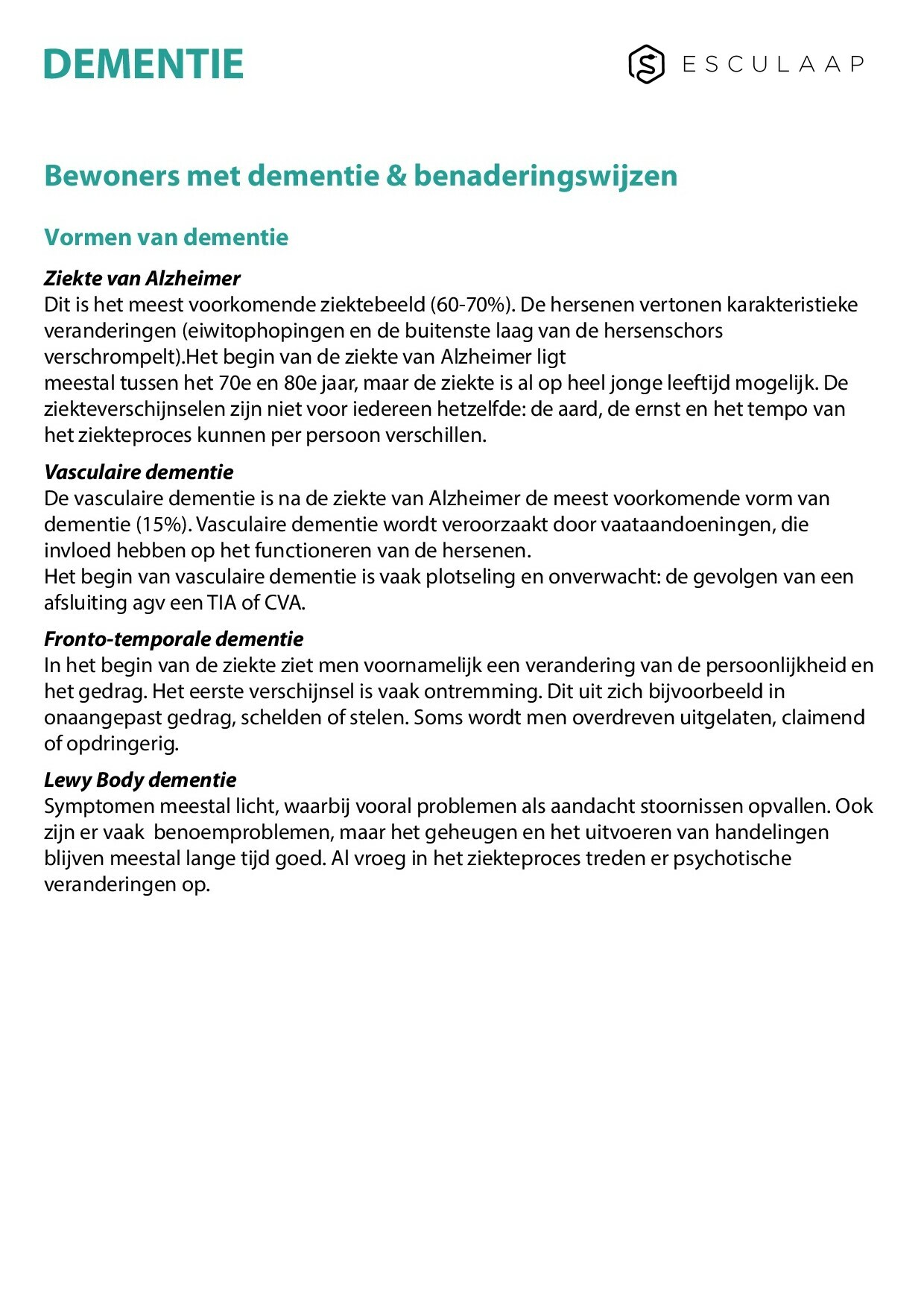 Voorbeeld van pagina 1 van Dementie