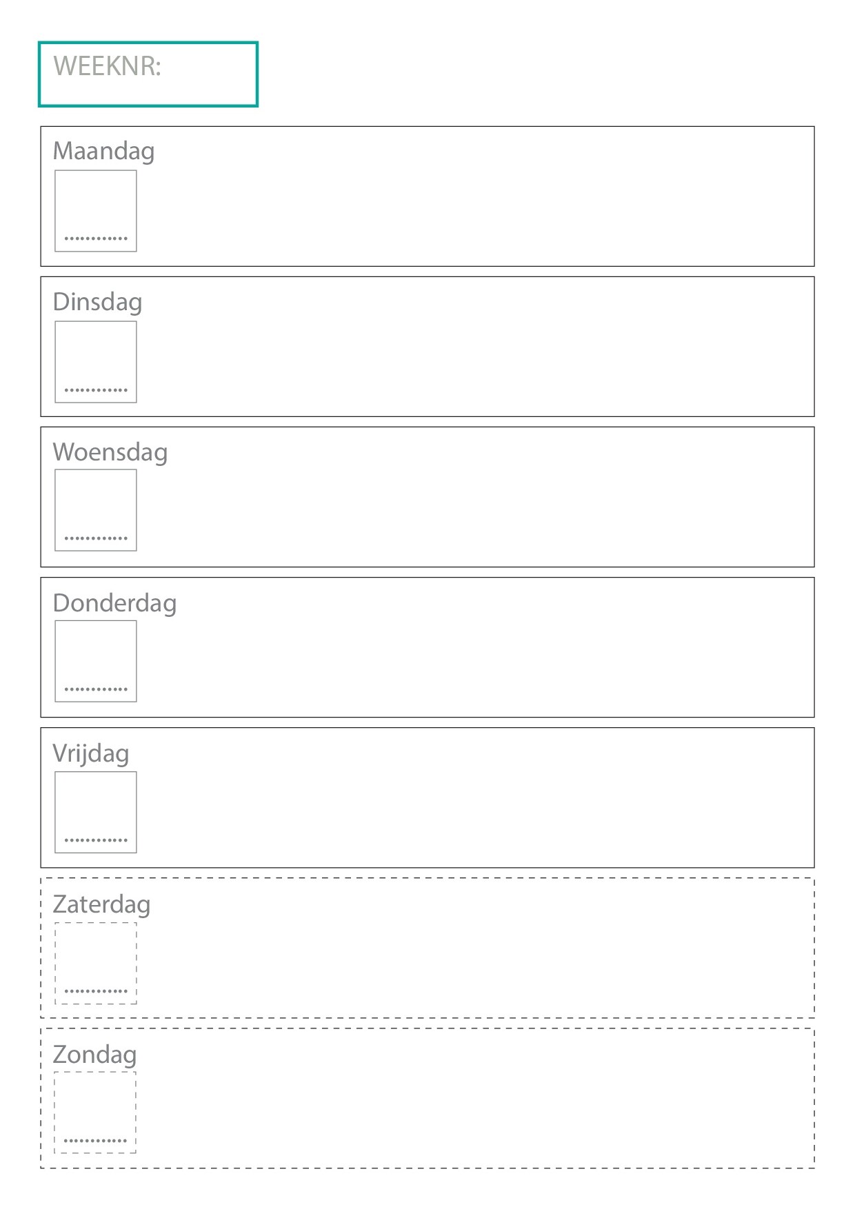 Voorbeeld van pagina 4 van Planner (week)