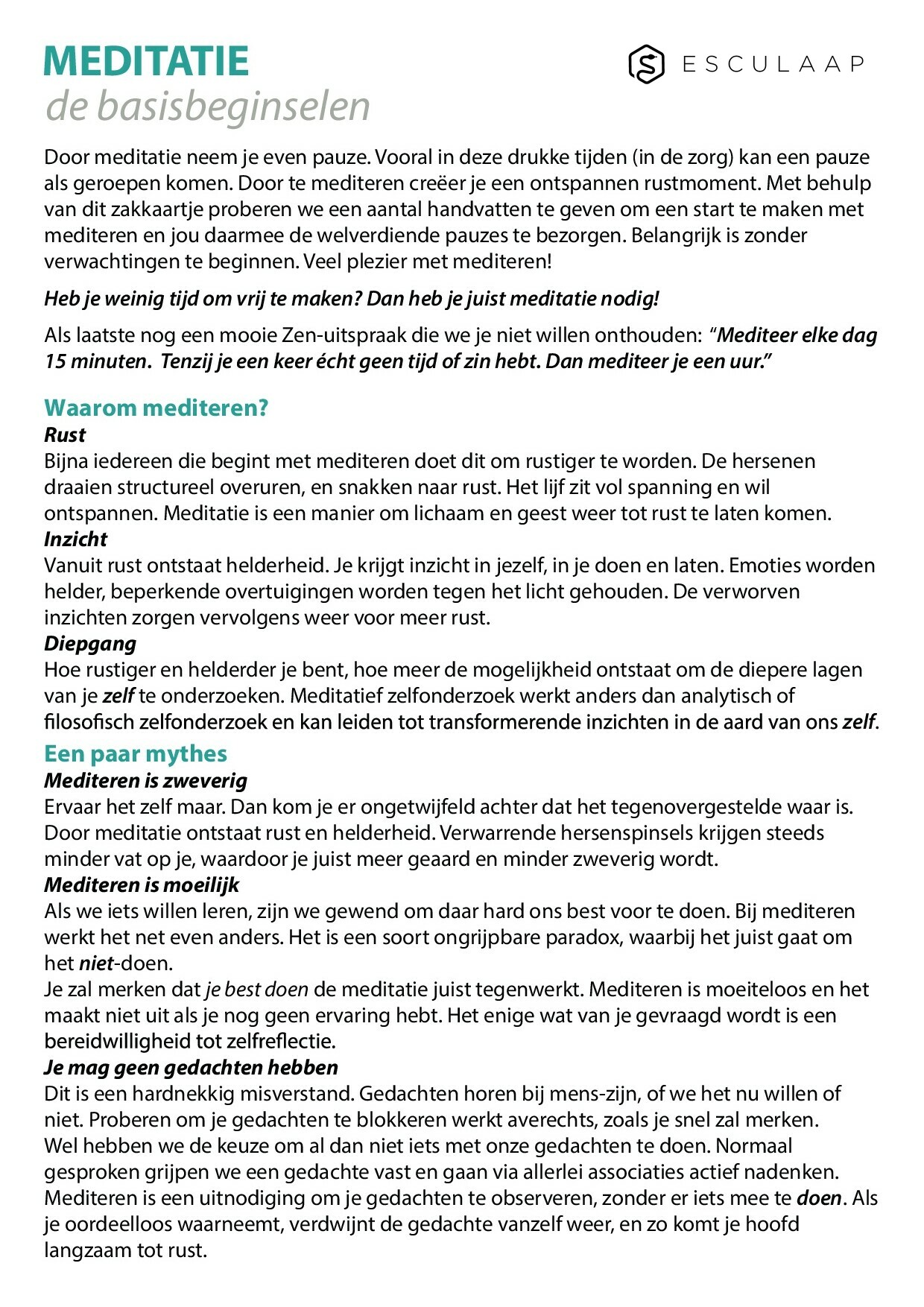 Voorbeeld van pagina 1 van Meditatie