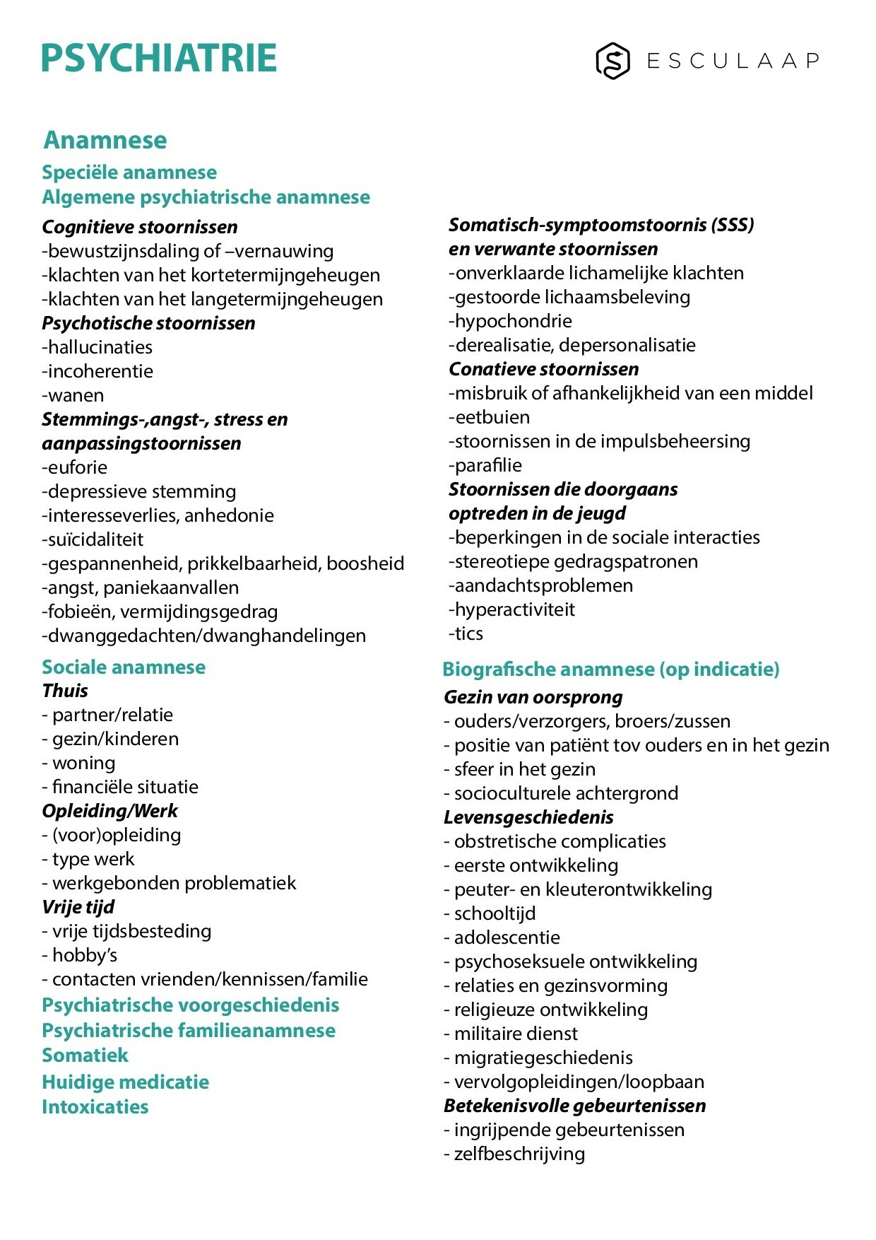 Voorbeeld van pagina 1 van Psychiatrie